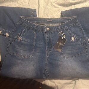 Wide Leg Women's Blue Denim Jeans